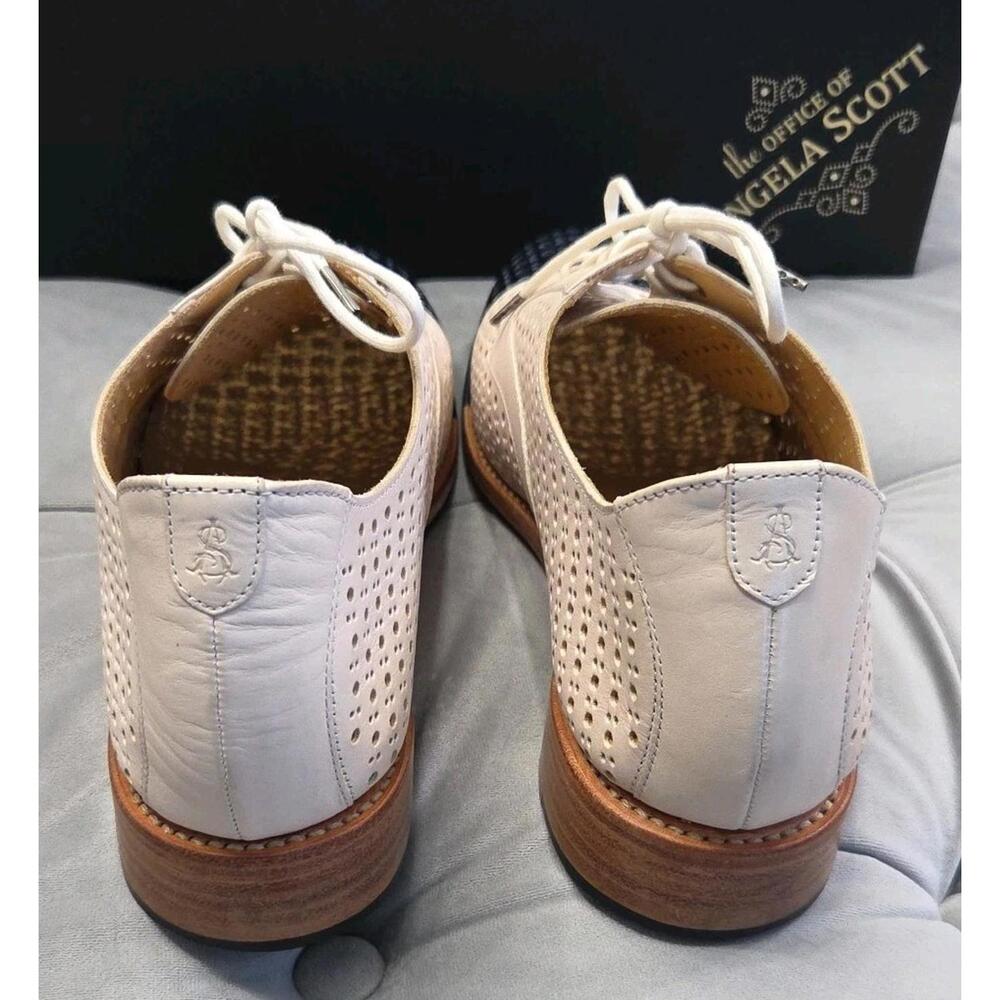 The Office of Angela Scott Ms Gabrielle Perforated Bicolor Womens Shoes 42 11 - Picture 10 of 16